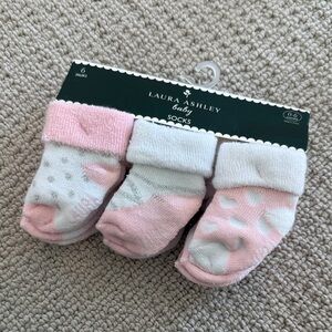 Laura Ashley Pink and White Baby Socks